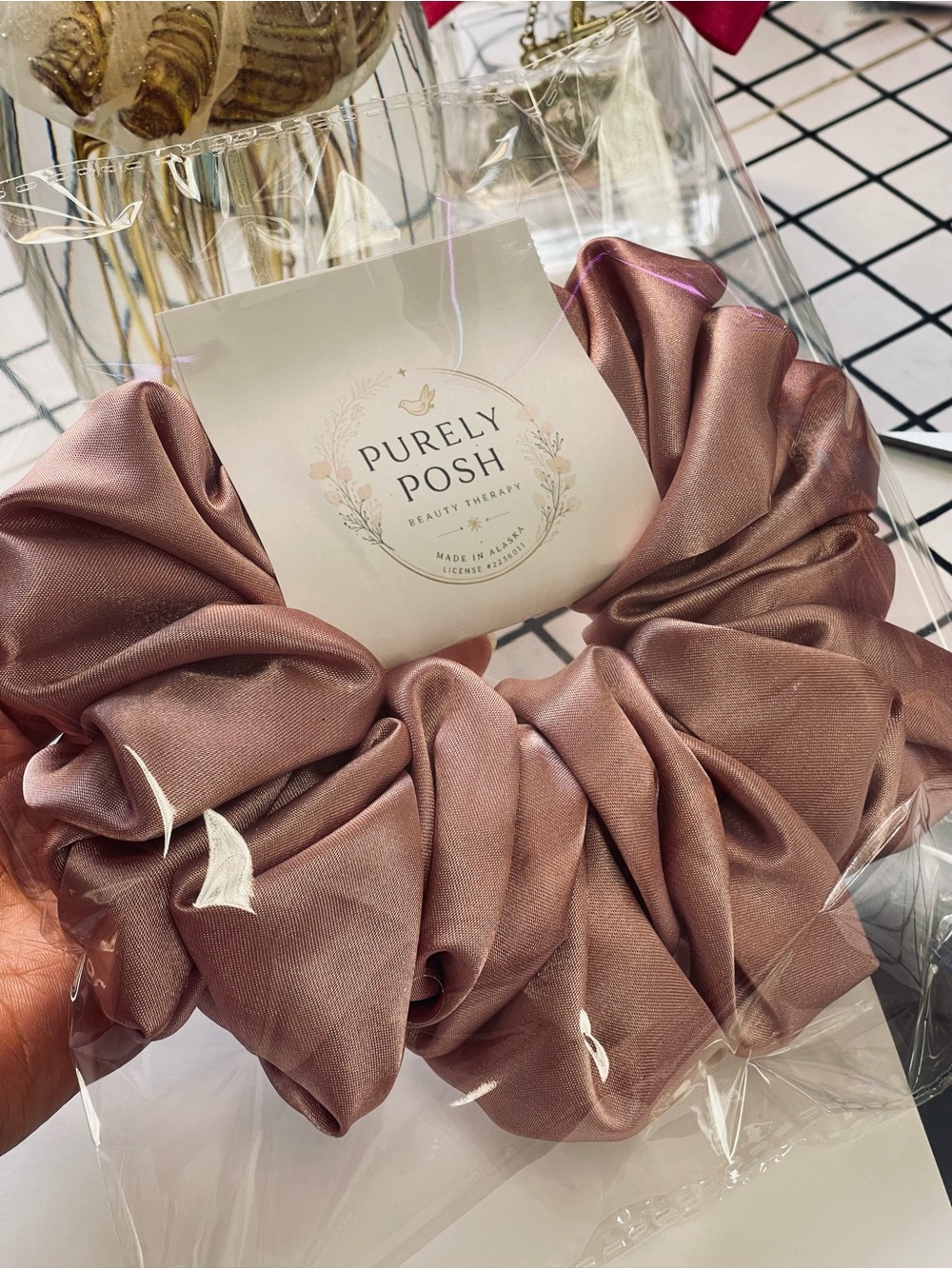 Luxury Hair Accessory Satin fluffy Scrunchie